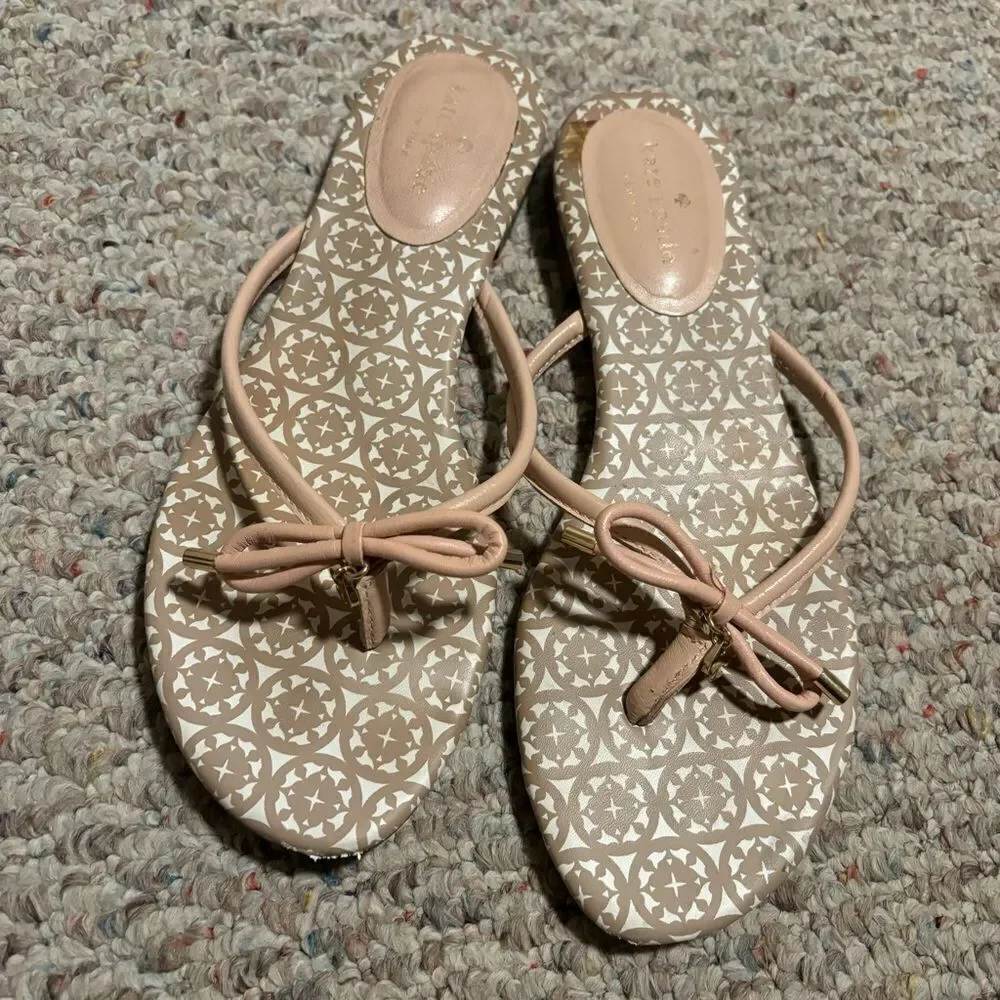 Kate Spade New York Sandal MISTIC Bow Pink NAPPA Leather- Size 9.5
